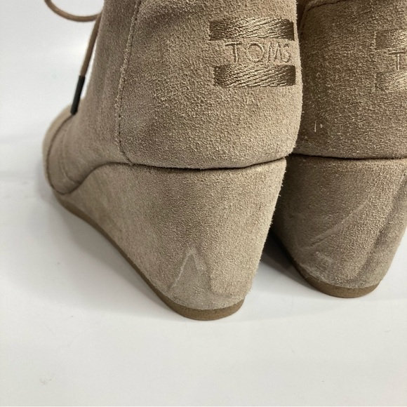 Tom’s desert wedge Booties tan suede size 8 - Picture 6 of 9